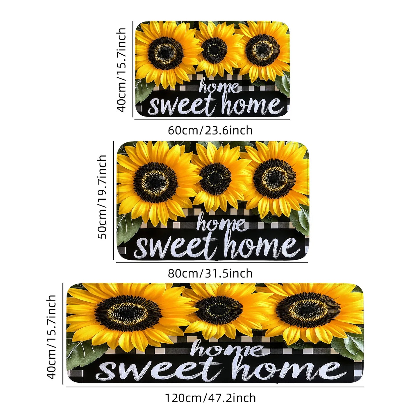 1 piece home kitchen mat set-spring sunflower Easter carpet, non-slip mat