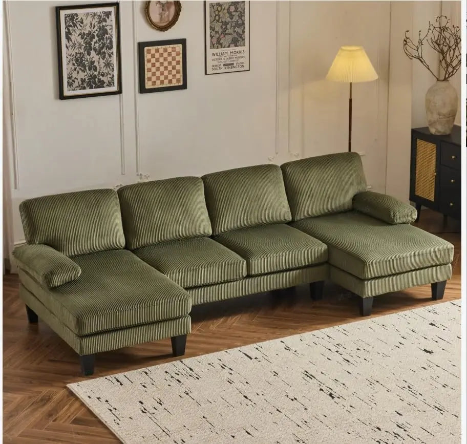 110" Sectional Couches for Living Room,U Shape Couch with Double Chaise