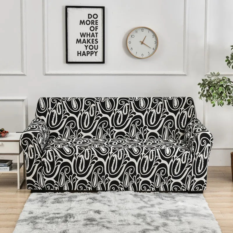 1pc Flower Printed Elastic Sofa Cover Spandex Living Room Home Decor