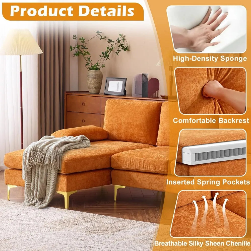 110" Sectional Couches for Living Room,U Shape Couch with Double Chaise