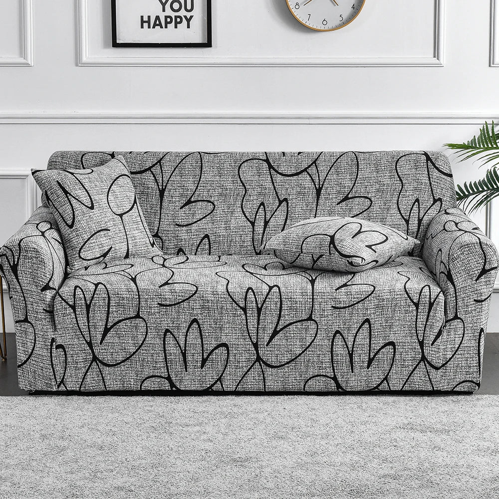 1pc Flower Printed Elastic Sofa Cover Spandex Living Room Home Decor