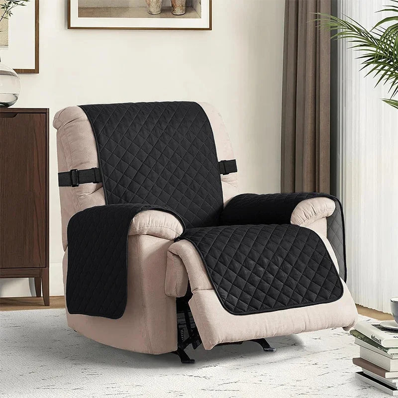 1pc Recliner Chair Cover Water Repellant Armchairs Slipcover with Elastic Strap Protector