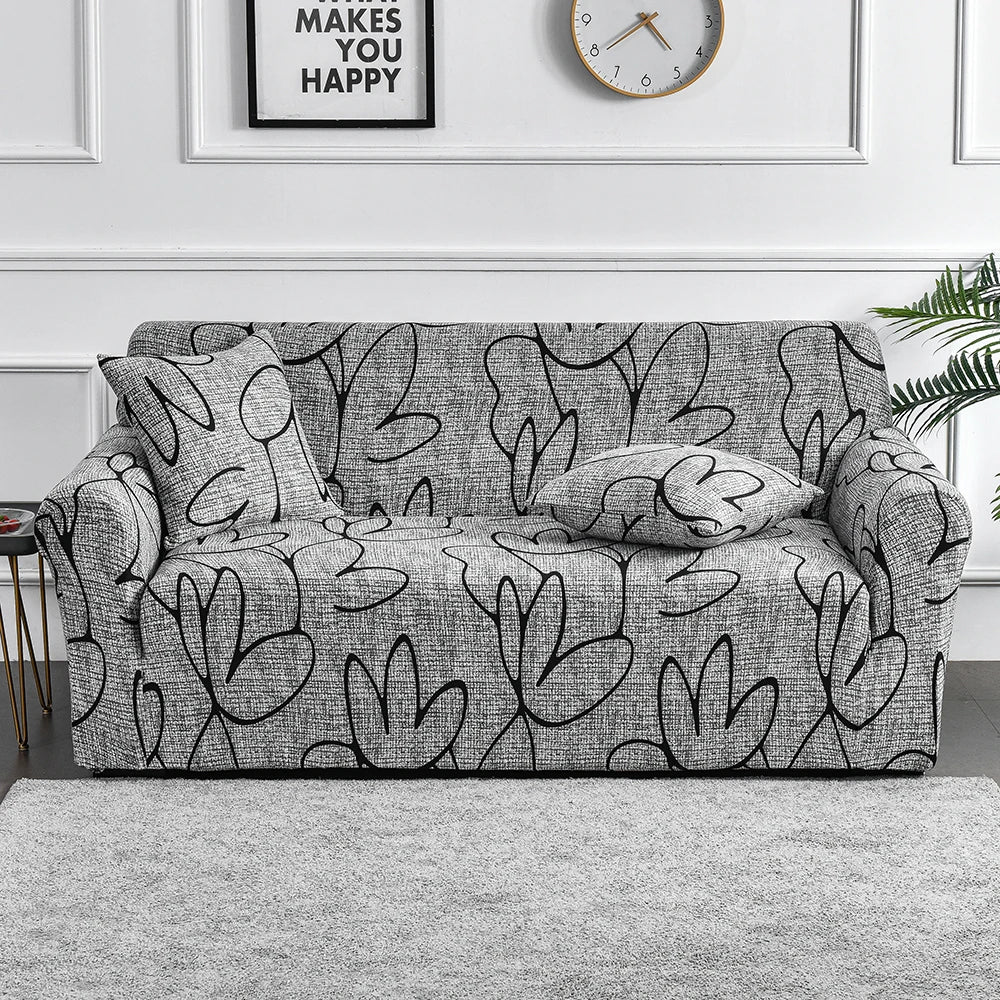 1pc Flower Printed Elastic Sofa Cover Spandex Living Room Home Decor