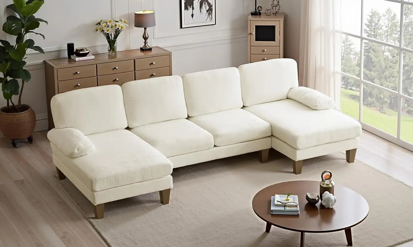 110" Sectional Couches for Living Room,U Shape Couch with Double Chaise