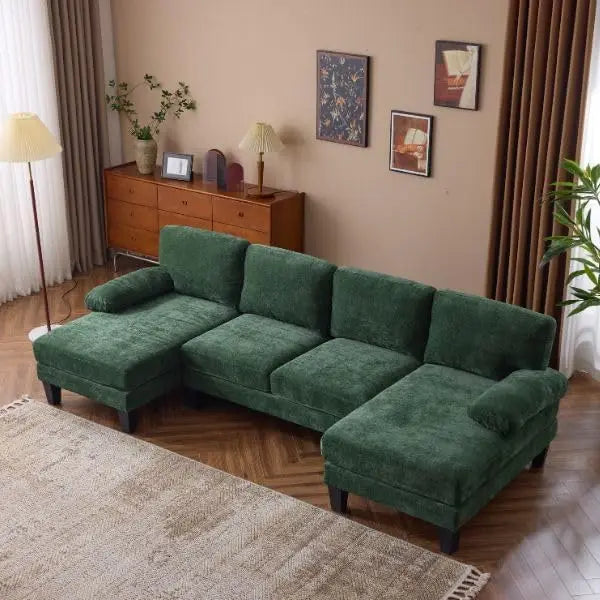 110" Sectional Couches for Living Room,U Shape Couch with Double Chaise
