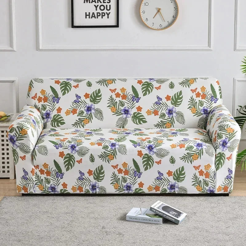 1pc Flower Printed Elastic Sofa Cover Spandex Living Room Home Decor