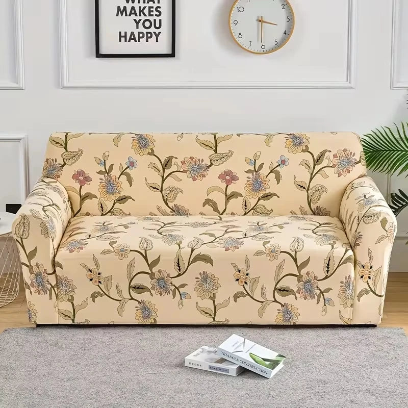 1pc Flower Printed Elastic Sofa Cover Spandex Living Room Home Decor