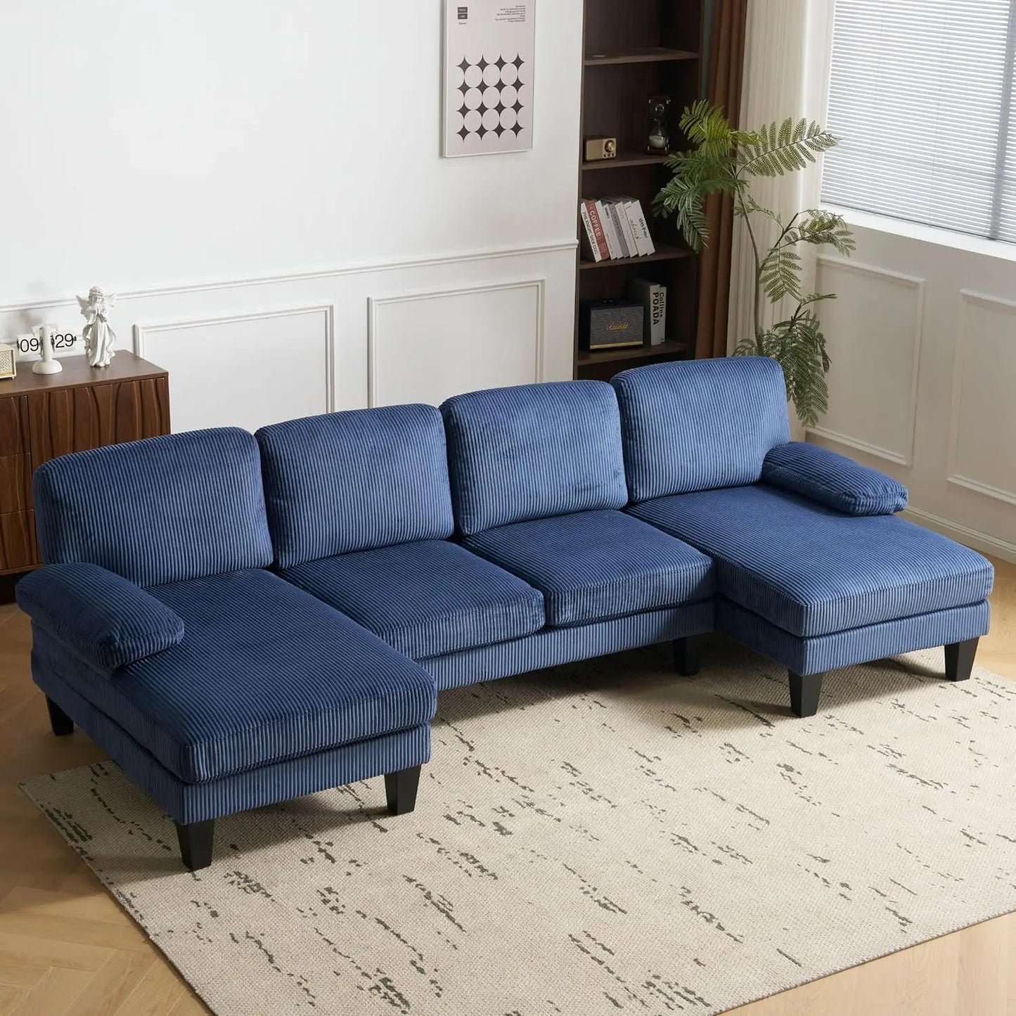 110" Sectional Couches for Living Room,U Shape Couch with Double Chaise