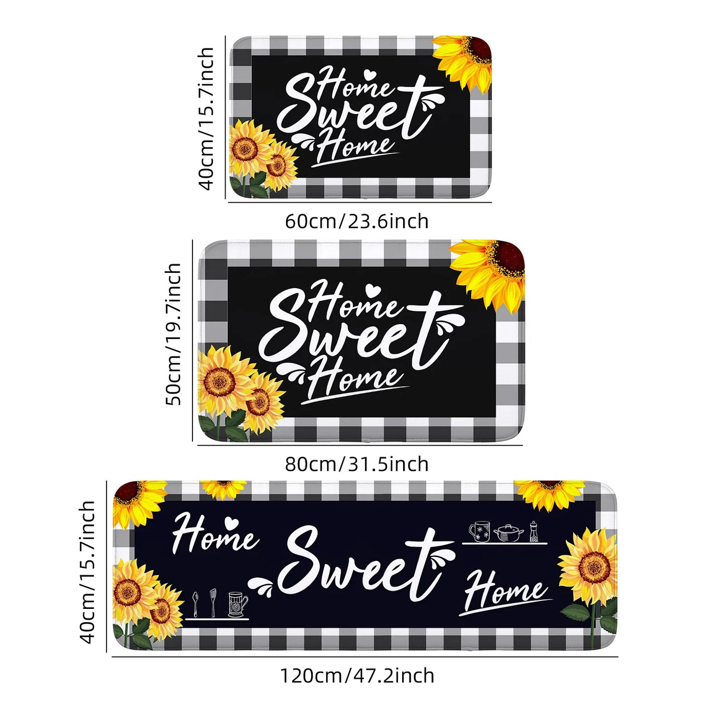 1 piece home kitchen mat set-spring sunflower Easter carpet, non-slip mat