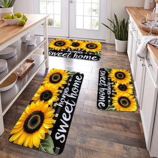 1 piece home kitchen mat set-spring sunflower Easter carpet, non-slip mat