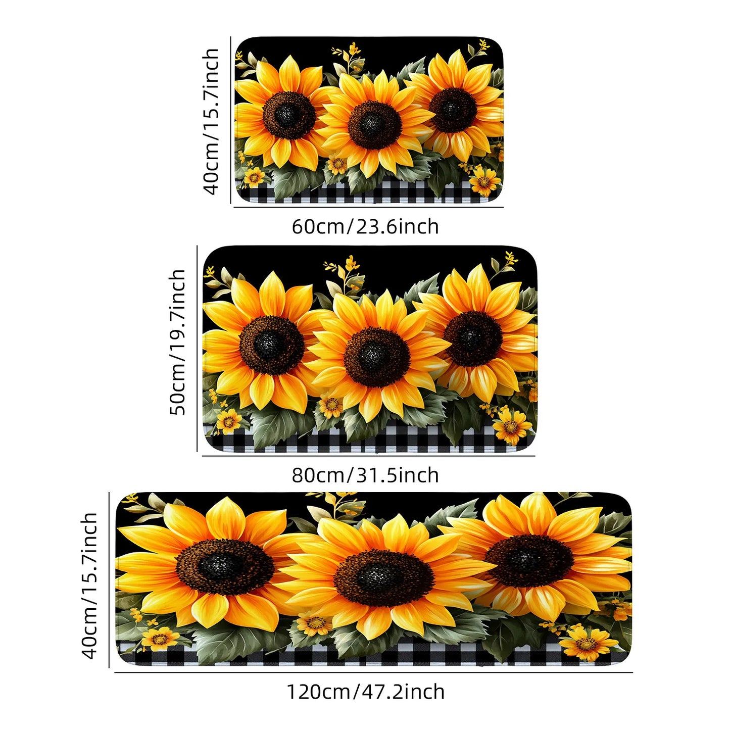 1 piece home kitchen mat set-spring sunflower Easter carpet, non-slip mat